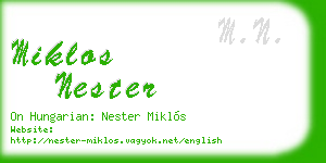 miklos nester business card